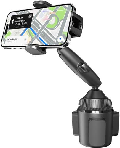 APPS2Car Car Phone Holder Cup Holder Phone Mount Adjustable Long Arm Cup Phone Holder Cradle Car Mount for iPhone Samsung Smartphones