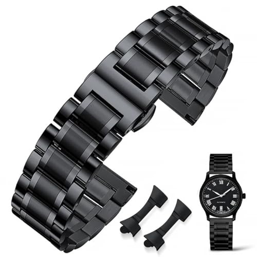 FOUUA Metallo Cinturini per Orologio Acciaio Inossidabile Ricambio Bracciale in Metallo 16 18 19 20 21 22 24mm Smartwatch Cinturini con Fibbia Nero o Argento Oro per Uomo Donna