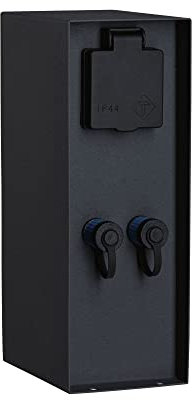 Paulmann 94700 Plug & Shine Außenleuchte Zubehör Steckdosensäule Rio IP44 Anthrazit Gartenbeleuchtungssystem Anschlüsse 2x 230V 2x Plug & Shine 24V