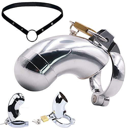 ScreaAss 9,5Cm Lang Metall Peniskäfig Vollständig Geschlossen/Halbgeschlossen/Offen Keuschheitskäfig Herren Chastity Cage Mit Schloss Und Gürtel Edelstahl Cock Cage SM Sex Spielzeug,C,42mm