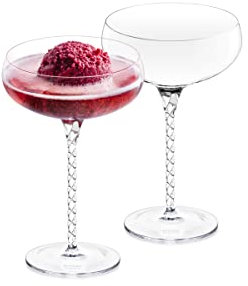 Wilmax Bicchieri da champagne, set da 2-300 ml - Bicchieri da bere per matrimoni, feste, compleanni - Coppe da champagne - Bicchieri da vino spumante - Flûte per Prosecco