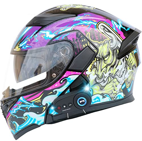 Cascos abatibles para Hombre para Casco Integral abatible de Moto Fibra de Carbono Motocicleta Touring Mujer Casco Modular Muelle Off-Road Certificación ECE Bluetooth Verano Anticolisión