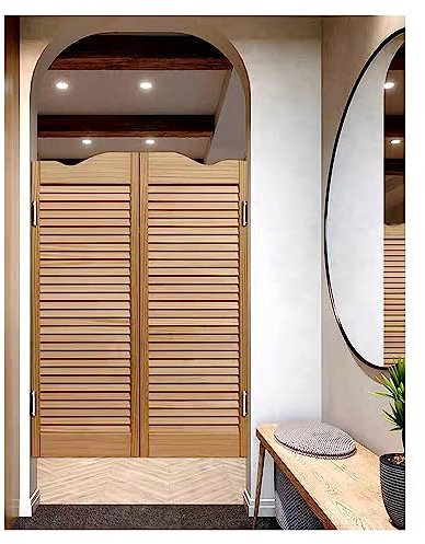 Puerta Pasillo Puerta abatible de madera maciza, Puertas de café Puertas abatibles, Retro Louvered Café Interior Saloon Puerta abatible de madera maciza ( Color : A , Size : W75xH70cm(29.52x27.55in) )