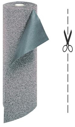 OLIVO.shop Zerbino Cocco Sintetico su Misura, 110x100 cm ROTOLO GARDEN | Rotolo in cocco Antiscivolo, Tappeto Cattura Sporco, Stile Effetto Mélange, Uso Esterno, Interno Diverse Misure GRIGIO CHIARO