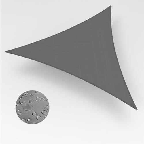 IOAOI Toldo parasol triangular de 3 x 3 x 3 m, impermeable, bloquea los rayos UV del 96 % con cuerda gratuita, toldo triangular para exteriores, patio, pérgola, balcón, fiesta (gris)