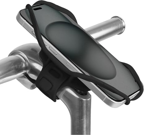 Bone Bike Tie 5 Pro, Support Téléphone Vélo pour Potence, Universel 5,8–7,2, Compatible iPhone et Autres Smartphones, Antidérapant Antichoc, Support en Silicone – Noir