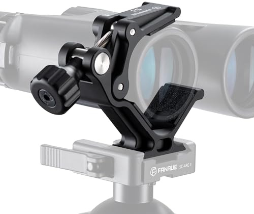 FANAUE Binocular Tripod Mount Adapter with 1/4 & 3/8 Screw and ARCA Quick Release Binocular Tripod Mount, Compatible with Vortex Zeiss Nikon Swarovski Leica Leupold Bushnell Binoculars.
