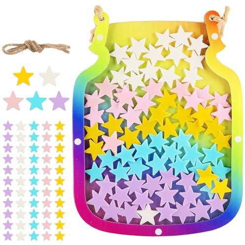 Onperpoe Belohnungsglas Klassenzimmer Stern Belohnungsglas für Kinder Motivierendes Belohnungsglas Stern Personalisiertes Belohnungssystem Kinder zur Förderung von Kindern in der Schule oder zu Hause