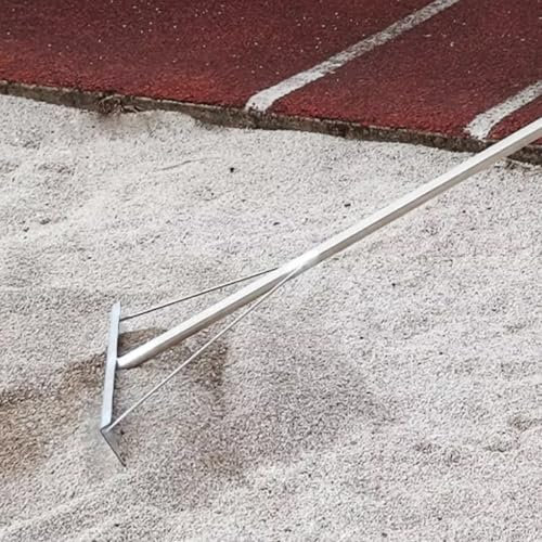PEYNIR Râteaux Râteau à Sable 28 Dents pour Terrain de Jeu, niveleur de Sable en Acier Inoxydable avec poignée antidérapante, niveleur de Sable Amovible pour Parc