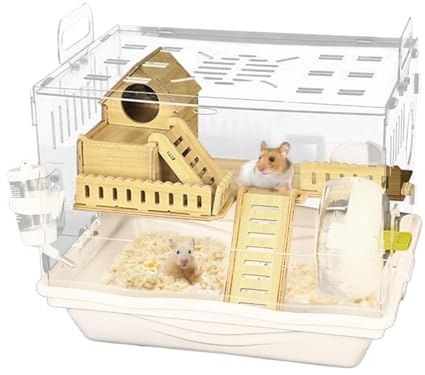 Großer Hamsterkäfig, Hamster Lebensraum, Haustierbeobachtung Transparenter Käfig für kleines Tier, Rennmäuerunterkünfte, atmungsaktive kleine Heimzubehör für Liebhaber, Familien, Familien