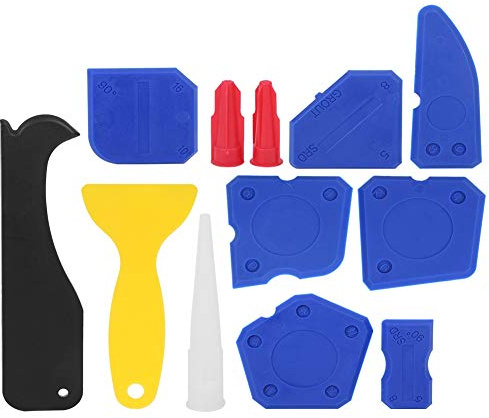 12-Piece Sealant Spreader and Caulking Scraper Kit, Plastic and Silicone Glue Finishing and Molding Tools for Grouting - Versatile for Any Joint Up to 28mm/1.1inch.