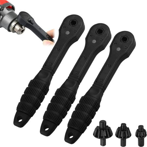 Chiave a cricchetto 2 in 1 per mandrino a cricchetto, chiave a cricchetto 2 in 1, strumento di bloccaggio intercambiabile, chiave di ricambio compatibile con trapani elettrici (3 pezzi)