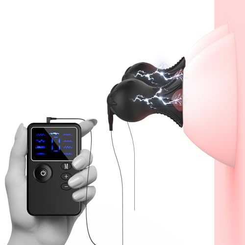 LZYLWC Elektroschock Nippelsauger für Frauen und Männer mit 9×19 Modi Brustwarzen Stimulator Klitoris Estim Sextoy Brustwarzensauger Elektro Stimulation SM Spielzeug für Paare