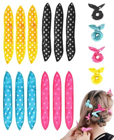 JUKOTA 12 stücke lockenwickler über nacht,Flexible Schaum Schwamm Lockenwickler, Keine Wärme Lockenwickler Magie Kissen Weiche rollen Haarpflege DIY Styling Werkzeuge Bequem zu schlafen