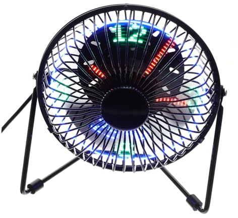 TOGEVAL Ventilatore USB Portatile Mini con Display LED e Temperatura Raffreddamento Silenzioso con Brushless e Struttura in Metallo per Scrivania