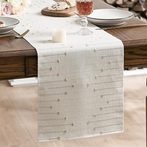 Artoid Mode Braun Boho Bauernhaus Rustikal Knoten Tischläufer 30x183 cm, Urlaub Küche Tisch Dekoration Zuhause Party Dekor
