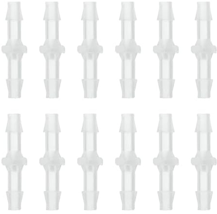 QUARKZMAN 12Pcs Conectores De Manguera De Plástico con Púas, 5/32 x 5/32 Adaptadores De Tubería con Púas para Reparación De Mangueras De Combustible Gas Líquido Aire