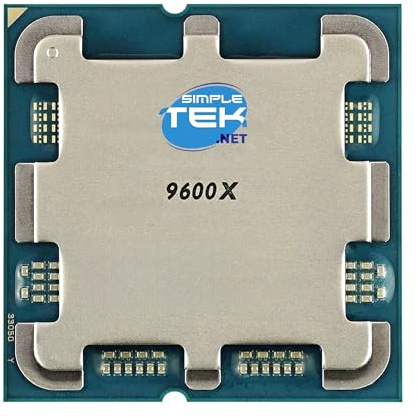 SIMPLETEK - Procesador CPU 9600X - 6 núcleos - 12 hilos - Hasta 5.40 GHz - Socket AM5 - Versión Tray sin Disipador