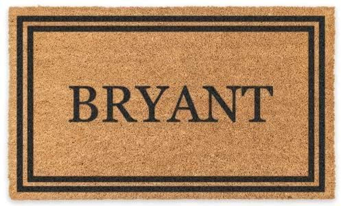 COCO MATS 'N MORE Personalized Coco Doormat - Made in USA, Vinyl Backing | Personalized Welcome Mats | Tough Coir Bristles More Effective at Getting Dirt Out (Black Double Bordered)