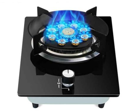 Cuisinière À Gaz Brûleur Unique, Neuf Cavités De 5,2 KW, Régulateurs D'intérieur For La Restauration, Support Casseroles En Fonte Verre Trempé(LPG)