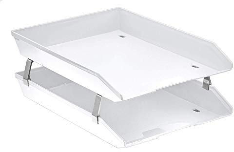 Acrimet Facility 2 Ebenen Briefablage Frontlader, Letter Tray/A4, Desktop Datei Organizer, Kunststoff (Weiß)
