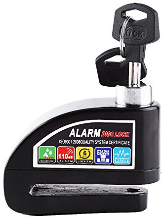 Qiilu Motorrad Roller Fahrrad Anti-Diebstahl Scheibenbremse Lock Security Alarming System(Swarchz)