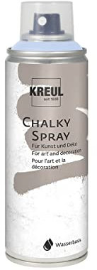 KREUL 76354 - Chalky Spray vintage blue, 200 ml, matte Sprühfarbe mit Kreideoptik auf Wasserbasis, hochpigmentiert und wasserfest, für Innen und Außen