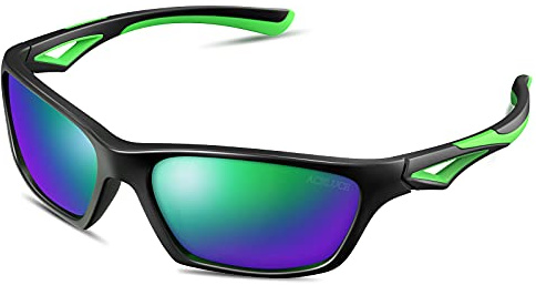 ACBLUCE Kids Sunglasses for Boys Girls Polarized Child Toddler Sports Baseball Running Cycling Beach Green Glasses for age 3 4 5 6 7