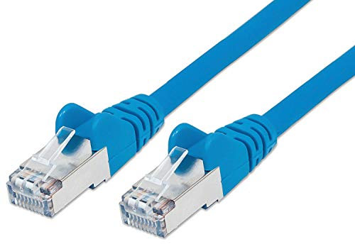PremiumCord Câble Patch, CAT6a, 10Gbit/s, S/FTP, PIMF, Ethernet, LAN, Rapide, Flexible et Durable, RJ45, AWG 26/7, Câble en Cuivre 100% CU, Bleu, 2m