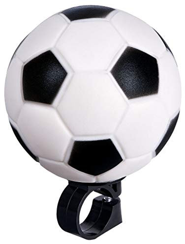Fußball Fahrradhupe | Hupe für Laufrad, Dreirad, Roller oder Fahrrad | Für Kinder, schwarz-weiß