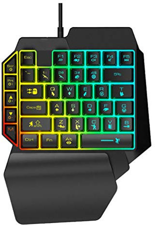 KUANDARMX Single Handed Keypad One-handed Rgb Mechanical Gaming Keyboard, Professional Gaming Keypad 35 Keys, Black