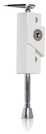 XFORT Chiavistello Multiuso, Chiavistello Di Sicurezza Con Serratura a Chiave, Serratura Universale Con Chiave Per Uso Interno Ed Esterno, Fornito Con 2 Chiavi, Bianco