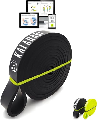 KALAHARI Motståndsband SET plus träning E-bok – Pull Up Träningsbandsset för Kalisthenics, yoga, stretching, styrketräning, crossfit – Fitness Resistance Bands, elastiska fitnessband BLACK