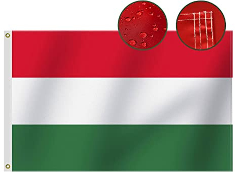 Robuste Ungarn-Flagge, 90 x 150 cm, langlebigstes Oxford-Nylon 210D, dreifache Nähte, vier Reihen genähte Fliegenenden, ungarische Nationalflaggen, Dekoration, Geschenk, Hof, Haus, Banner
