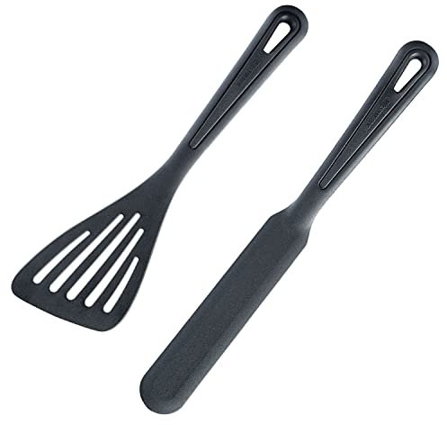 Westmark 28352275 - Spatola per crêpes + spatola, resistente al calore fino a 270 °C, in PPA, Gentle Plus, colore: Nero
