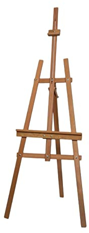 Cavalletto XXL in legno di faggio, 170 cm, per pittura, esposizione, pubblicità esterna. Adatto per tele fino a 100 cm di altezza. Cavalletto regolabile per presentazioni per matrimoni, eventiv