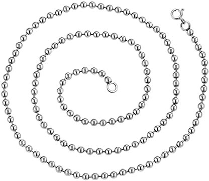 Homxi Männer Halsketten,Kugelkette 3mm Herren Kette 50cm Kugel Kette Kette für Herren Silber 925 Silberkette Herren Lang