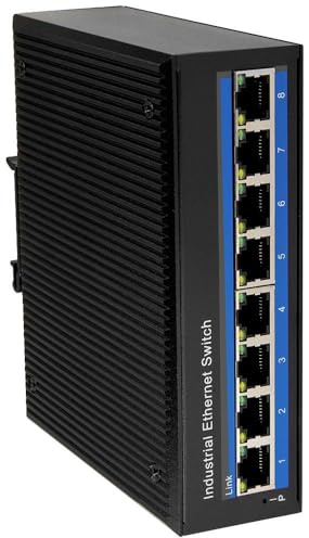 Logilink Industrial Gibabit Ethernet Poe Switch, 8-Port 10/100/1000 BasE-Tx Rj45, Plug & Play, Schwarzes Metallge - 1 St?ck (ns203p)
