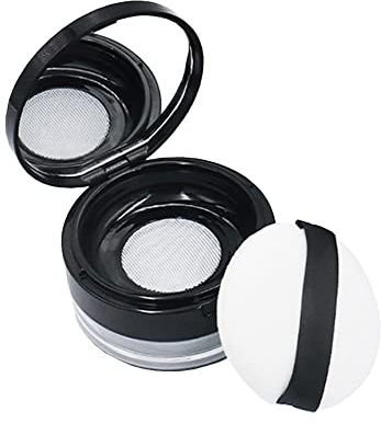 UUYYEO Kunststoff Leere Puderhülle Gesicht Puder Box Lose Puder Glas Foundation Topf Nachfüllbare Puderflasche Reise Puder Kit mit Spiegel Puff Sieb