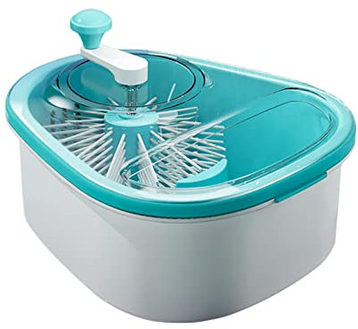 Duiaynke Cestino per frutta e frutta, scolapasta per verdure, facile da pulire, design a manovella (blu)