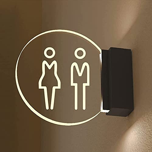 Targa for porta del WC, insegna for toilette, insegna for toilette a led, insegna for WC in acrilico for montaggio a parete, illuminazione for bordo for illuminazione da bagno da uomo for ufficio, hot