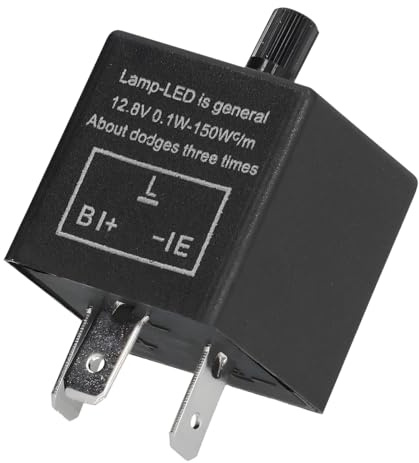 CGEAMDY Motorrad Blinker Einstellbar Blinker, 3-Pin-Blinker-Relais, Elektronisches LED-Blinkerrelais 12V 3-Polig, Blinkrelais Für LED-Blinker Elektronisch(CF13)