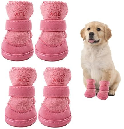 YPDOPORA rutschfeste, wasserdichte Hundesocken Zur Verhinderung des Pfotenleckens Für Hartholzböden, Hundeschuhe Für Kalte Und Heiße Straßen, Traktionskontrolle, Pfotenschutz,Rosa,XS