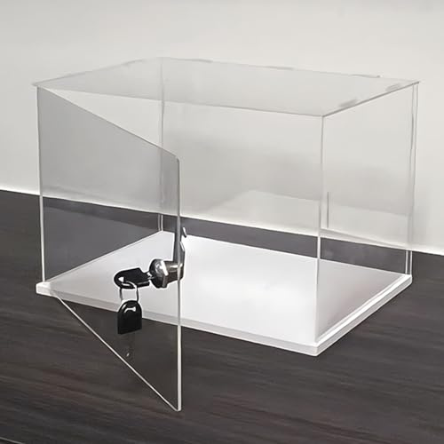 Vitrina Expositora Vitrina de Acrílico con Cerradura y Llaves, Caja de Exhibición de Coleccionables Transparente de Autoensamblaje, Caja de Almacenamiento de Exhibición Gruesa para Muñecas ( Size : 30