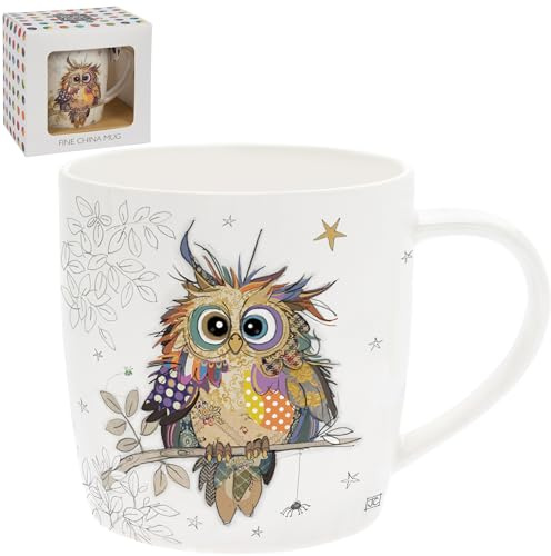 Lesser & Pavey Otto Eule Tasse | Keramik-Kaffeetassen für Zuhause oder Arbeit | Premium-Design-Tassen für alle Anlässe | entworfen von Bug Art Lovely Mugs für Tee, Kaffee und heiße Getränke