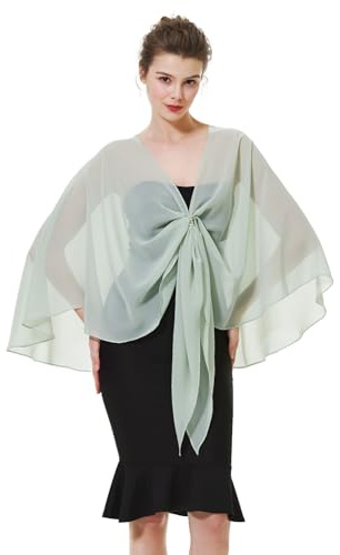 BEAUTELICATE Damen Chiffon Schal Stola Elegante Bolero Leichter Sommerjacke Braut Schal für Brautkleid Hochzeit Abendkleid Festlich