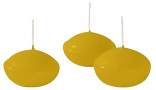 Candele galleggianti diametro 4,5 cm altezza 2,7 cm - 20 pezzi - Colore Senape - Cereria Di Giorgio