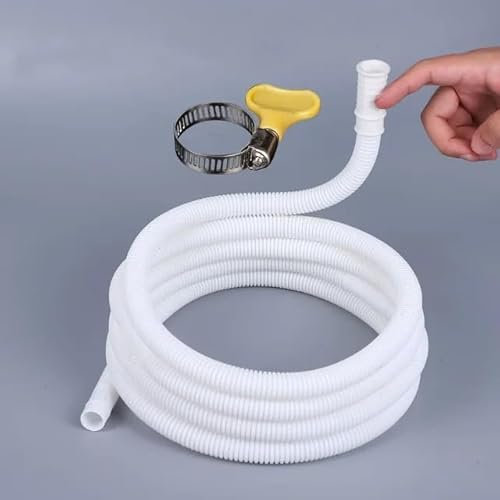ZHAOSHIXU Washing machine drain pipe 1-8M Washing Machine Inlet Pipe Air Conditioning Drain Tube White Extension Drain Hose With Pipe clamp for Bathroom Accessories(1.5M)