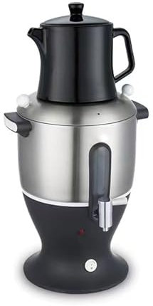 WBRSybUK Bouilloire À Thé Double avec Infuseur - Samovar Électrique 6L en Acier Inoxydable 1500W Fonction De Maintien Au Chaud pour Le Thé Russe,Black