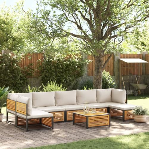 Juroupi 8-TLG. Garten-Sofagarnitur mit Kissen Gartengarnitur Lounge GartenmöBel GartenmöBel Set Lounge MöBel Outdoor Massivholz Akazie - 3214933